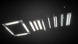 Office Ceiling Lamps office, assets, pack, lamps, props, realistic, low-poli, lighting, game, light