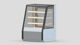 Refrigerated High Bakery Display Case food, fish, stand, shelf, rack, meat, store, display, furniture, table, showcase, shelving, appliance, supermarket, counter, refrigerator, commercial, bakery, freezer, grocery, seafood, 3d, design, shop, interior