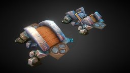 Cartoon Bridges rpg, damaged, strategy, crushed, cartoon, hand-painted, wood, fantasy, rock, bridge