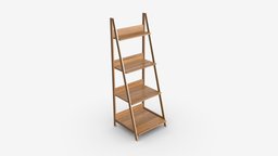 Shelf Step office, storage, frame, square, empty, shelf, rack, store, market, furniture, pillar, metal, step, blank, 3d, pbr, design, shop