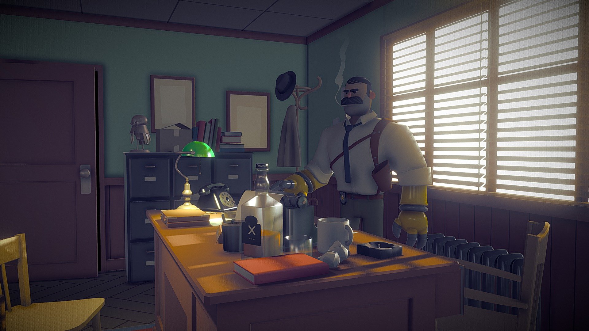 Joe Filter, Cyber cop lieutenant 3d model