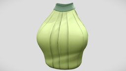 Female Ruched Mock Neck Sleeveless Top in, turtle, neck, fashion, retro, girls, clothes, summer, realistic, real, mock, casual, womens, wear, halter, sleeveless, chocker, pleated, pbr, low, poly, female, ruched, tucked