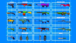 Stylize Low Poly Weapon Pack rifle, toon, pack, explosive, sniper, outline, stylize, close, lowpolystyle, weapon, cartoon, blender, lowpoly, gameasset, shotgun, gun, smg, gameready, unityready, unrealready