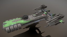 Taurus Class Frigate starship, spacecraft, frigate, game-ready, pbs, msgdi, asset, pbr, lowpoly, scifi, ship, modular, space, spaceship, noai
