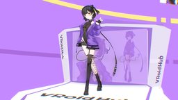 VRM model : 弥希 Miki vtuber, vroid, vrm, vtuber-commission