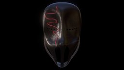Black Mask red, snake, print, mask, black, sickick