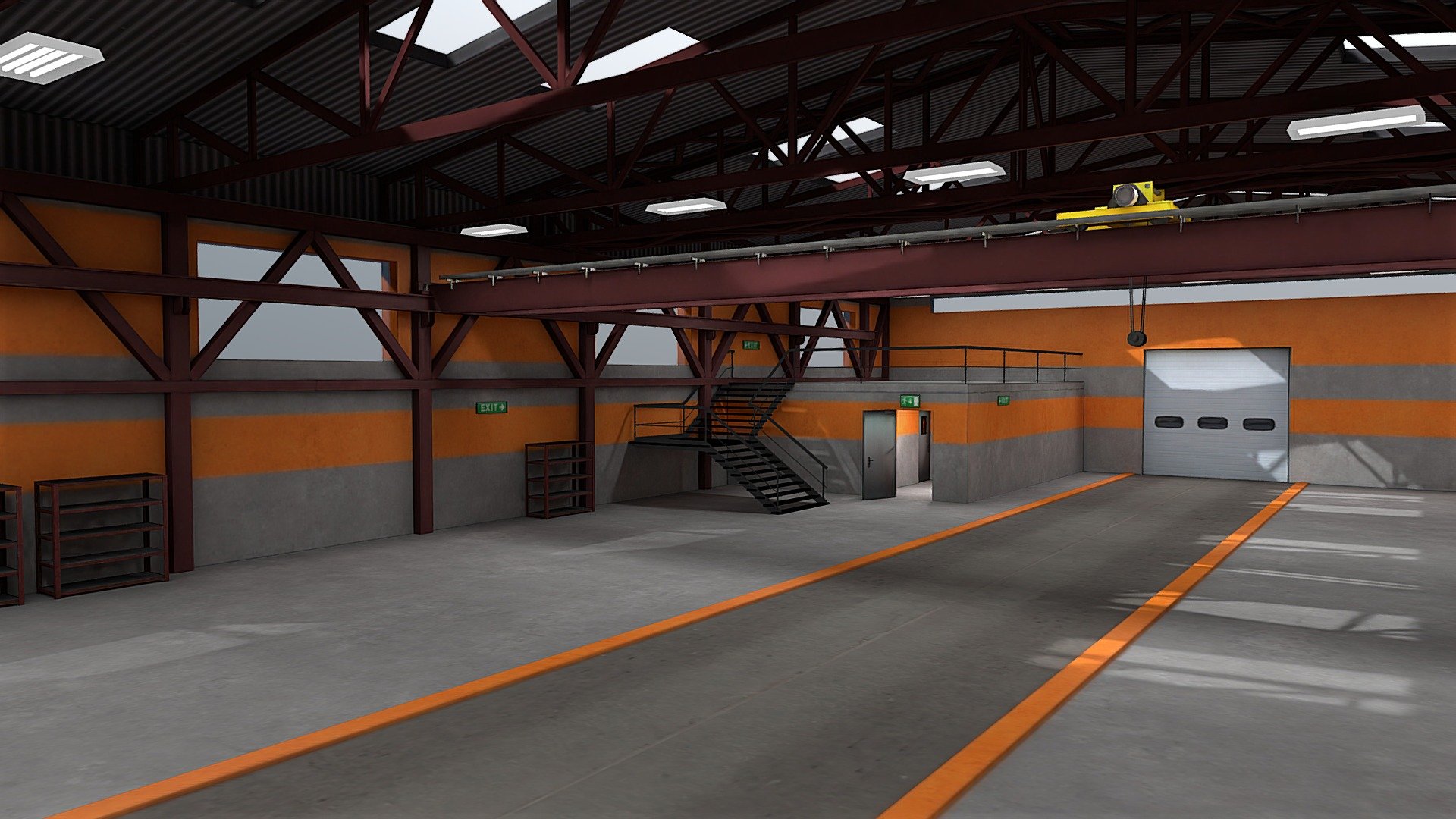 Optimized model

3 texture atlases

fully created in Blender

baked lighting

1 uv channel - Hangar - 3D model by bedenko.dmitrii32 3d model