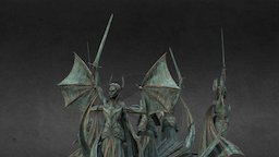 Vampires Female Statue warhammer, hammer, assembly, creative, vampire, statue, female, black