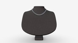 Mannequin Leather for Necklace Jewelry jewelry, fashion, women, display, silver, gift, mannequin, accessory, metal, chain, present, necklace, precious, 3d, pbr, female, decoration, black