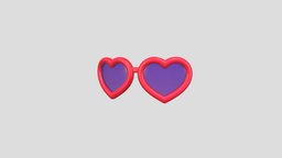 Prop099 Heart Sunglasses face, heart, vintage, fashion, accessories, classic, sunglasses, sun, glasses, head, costume, sunglass, fasion, character, glass, game, design, clothing, noai