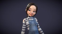 Cartoon girl cartoon beauty girl with binding baby, mother, women, beauty, girls, child, elder, young, woman, sister, cartoongirl, character, girl, cartoon, royal