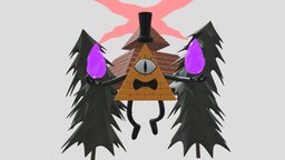 Bill Cipher fanart, billcipher, gravityfalls, charactermodel, blender
