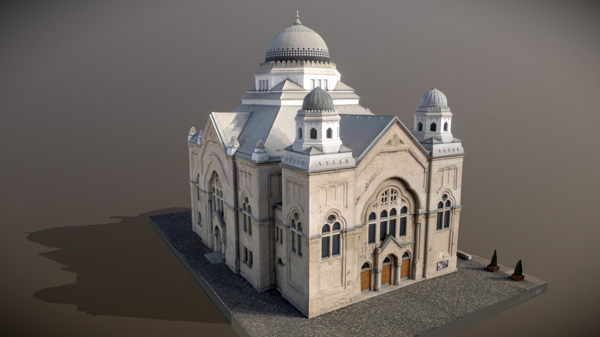 This is a simplified version of the 3D scan, optimised for Mobile devices - to see full resolution model visit:  https://skfb.ly/6LHxs

Zjednodušená verzia optimalizovaná pre Mobilné zariadenia -  model v plnom rozlíšení nájdete na https://skfb.ly/6LHxs


Synagóga bola postavená v rokoch 1923-25 na mieste staršej budovy v maurskom štýle z roku 1863. Autorom projektu bol maďarský architekt Lipót Baumhorn. Vysvätená bola 8.9.1925. Zaradili ju medzi najväčšie synagógy v Európe.


Synagogue has been built between 1923-1925 on the site of an earlier Moorish-style building from 1863. It was designed by Hungarian architect Lipót Baumhorn. It was consecrated on 9 of August 1925. It is ranked among the largest synagogues in Europe. 


Created in Reality Capture - Synagogue Lučenec Slovakia | Lower Resolution - 3D model by Overhead4D (@OVERHEAD) 3d model