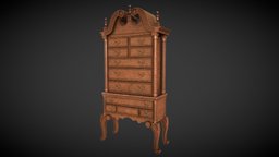 Victorian Chest of Drawers victorian, storage, vintage, antique, furniture, drawers, props, cabinet, substancepainter, substance, maya