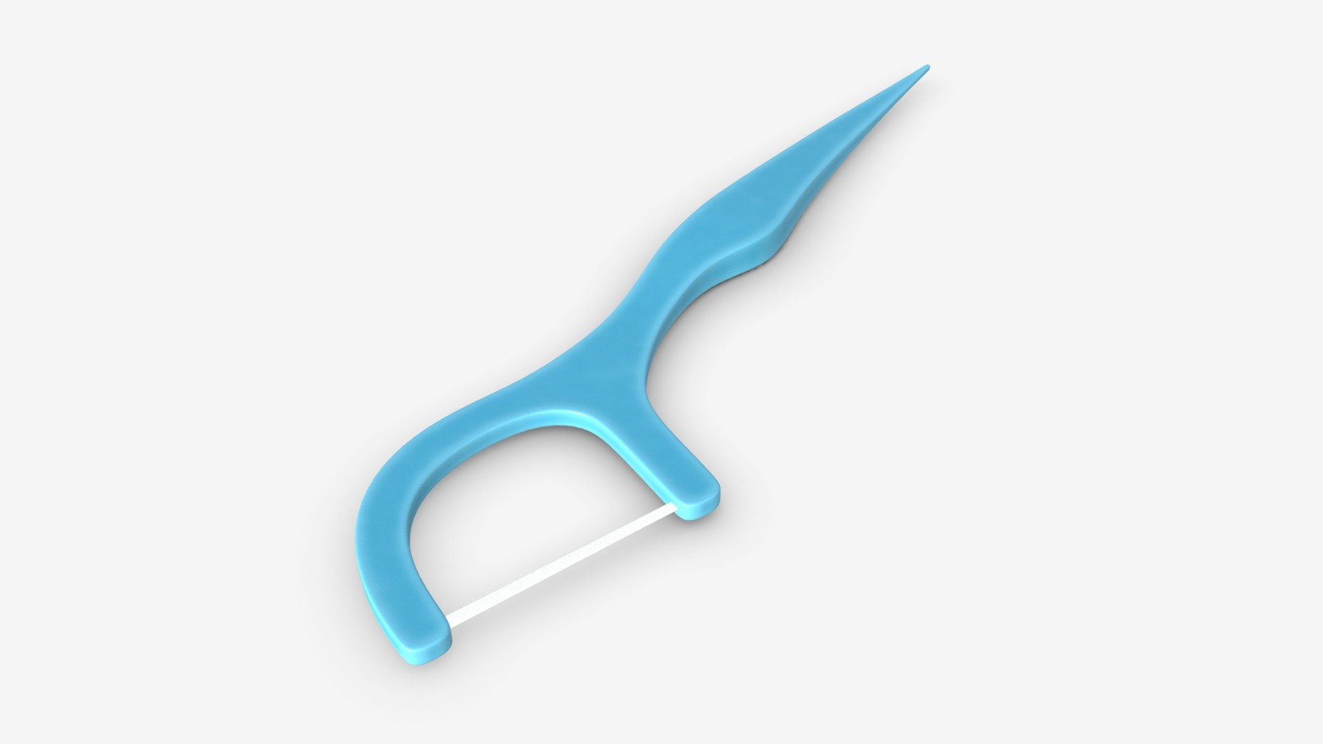 Geometry:
- Units: Centimeters
- Polygons: 6312
- Vertex: 6316
- Triangles: 0
- Quads: 6312
- Ngons: 0
- Vertex with more than 5 edges: 0

Object:
- Dimension cm: 7.7cm x 1.9cm x 0.3cm
- Dimension inches: 3.03' x 0.75' x 0.11'
- Model parts: 2
- Material count: 1 - Dental floss pick with flat thread and wide bow - Buy Royalty Free 3D model by HQ3DMOD (@AivisAstics) 3d model