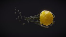 Animated Fluid Splash 7 volume, realtime, summer, splash, fresh, realistic, water, lemon, liquid, lemonade, noai