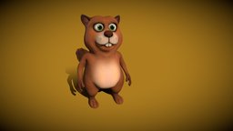 cartoon beaver toon, cute, river, mammal, brown, aquatic, water, beaver, character, cartoon, animal, male, rigged
