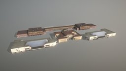 Airport Terminal ULLI_Terminal_Pulkovo2 tower, room, railroad, control, airplane, exterior, airport, aircraft, hangar, station, terminal, rescue, gateway, passage, passageway, airbridge, teletrap, airlift, low-poly, building, poiceman, ulli, pulkovo