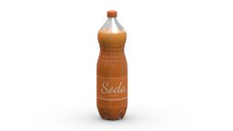 Soda Drink Bottle 02 Low Poly PBR Realistic shelf, unreal, generic, can, sprite, item, store, market, coca, cola, ready, vr, ar, supermarket, soda, drinks, engine, coca-cola, shelves, pepsi, fanta, unity, asset, game, 3d, pbr, low, poly, mobile, royal
