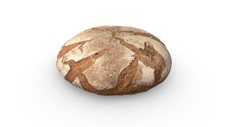 Loaf of Rye Bread food, bread, loaf, rye, photogrammetry, model-20