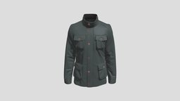 Waxed Jacket 2 cloth, fashion, jacket, top, clothes, costume, outfit, apparel, clo3d, marvelousdesigner, menswear, attire, outerwear, clothing, clo, 3dgarment, noai, waxedjacket, waxjacket