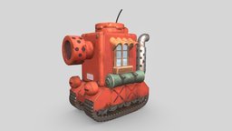 Stylized tank toon, realtime, tank, colors, substancepainter, weapon, maya, cartoon, 3d, vehicle, texture, model, zbrush, animation, stylized, rendering, noai