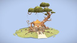 ShuWu tree, chinese, treehouse, nature, maya, unity, photoshop, house