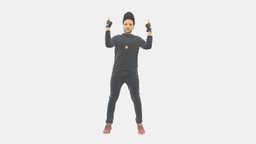 Man In Black Clothes 0197 style, people, clothes, miniatures, realistic, character, 3dprint, model, man, black