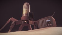Delivery MeC(h)AN red, spider, future, desert, can, crab, wasteland, sand, beverage, beer, mecha, contest, delivery, madmax, sketchfabcanchallenge, deliveryguy, substancepainter, substance, robot, radio, japanese