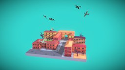Battle over Madrid (low poly) spain, buildings, messerschmitt, battle, spanish, madrid, civilwar, polikarpov, i16, bf109, low-poly, blender, lowpoly, air, plane, city, war