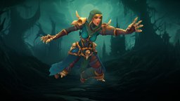 Stylized Human Female Reaper(Outfit) blood, skeleton, rpg, pose, death, reaper, wild, undead, mmo, rts, brutal, necromancer, outfit, moba, necromancy, handpainted, lowpoly, female, stylized, fantasy, human