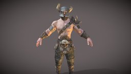 Warrior with an axe warrior, viking, barbarian, ages, axe, knight