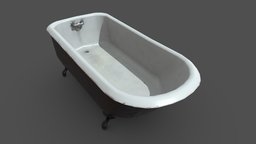 Old Cast Iron Bathtub bathroom, bath, unreal, rusty, rusted, tub, dirty, bathtub, old, game-ready, unity, blender, pbr, horror, gameready