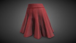 Female Red Skirt Style 1 body, school, shirt, fashion, women, clothes, teenage, skirt, hipoly, uniform, woman, costume, schoolgirl, apparel, character, girl, female, stylized, human, clothing