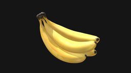 Bunch of bananas food, fruit, tropical, banana, fresh, yellow, ripe, substancepainter, substance