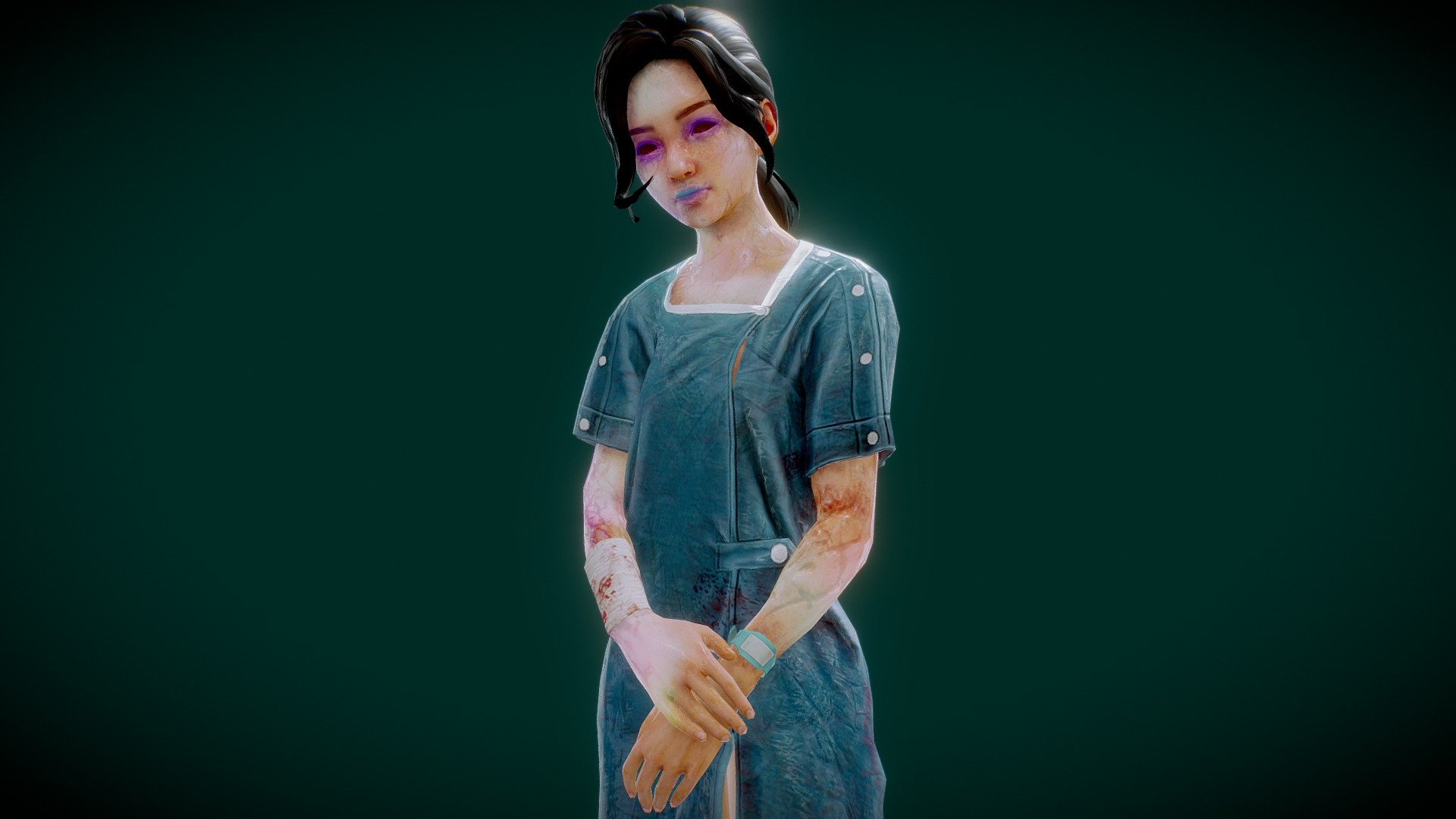 Description of a 3D model of a sick girl in a hospital:

The 3D model represents a young girl who is depicted as being sick and receiving medical care within a hospital setting. The model captures various elements to convey the context of the scene

The 3D model of a sick girl in a hospital aims to provide a visual representation of a healthcare setting involving a young patient, allowing for various applications such as medical education, animation, or virtual reality experiences focused on pediatric healthcare or storytelling 3d model