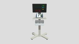 ECG Machine computer, patient, unreal, monitor, bp, ready, hospital, science, machine, rechargeable, ecg, decagon, electrocardiogram, ekg, unity, game, medical