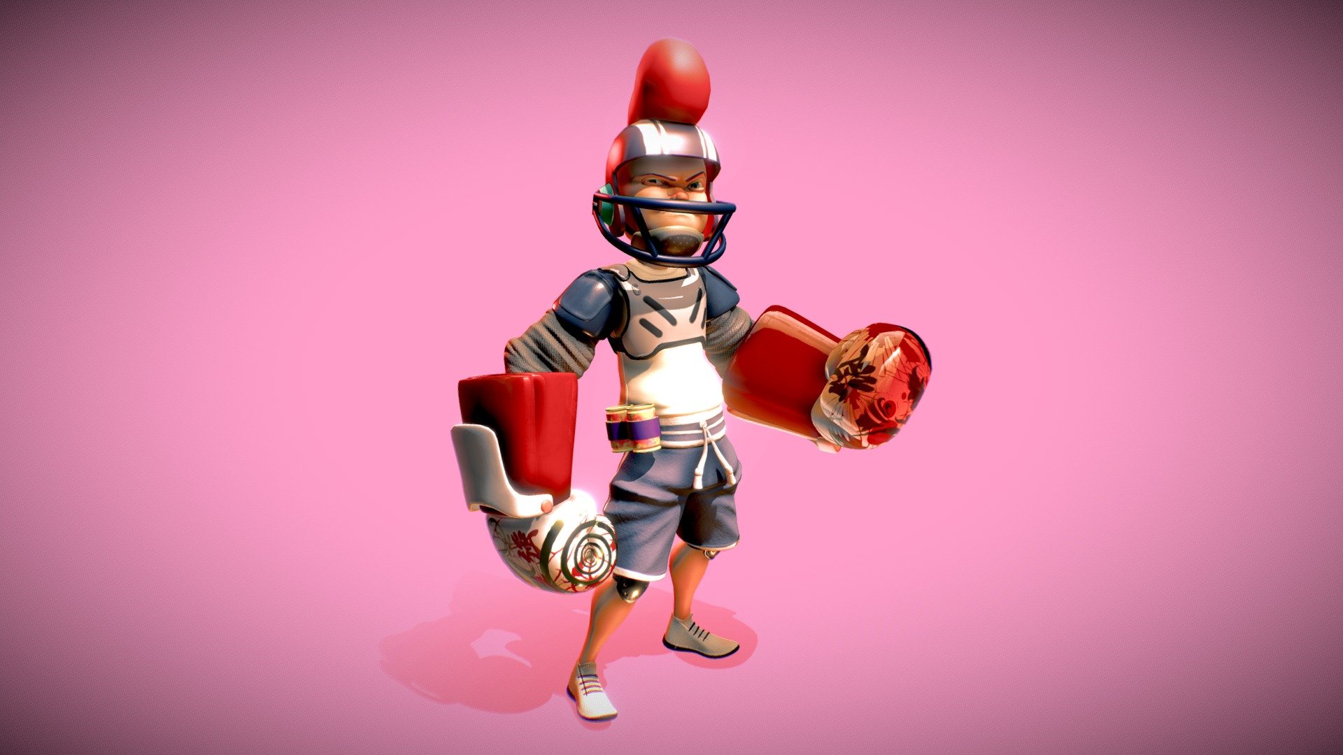 modelado en zbrush retopo y rigg en maya texturas en substance painter - Boxer cartoon concept - Buy Royalty Free 3D model by AG3D _-=-_ Follow me in Instagram: ag3d_design (@gordillo.antonio.j) 3d model