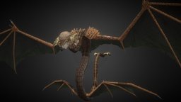 Gran Anfíptero Tierra land, full, complete, ground, earth, snake, ready, completed, winged, aniamtion, free, monster, animated, dragon, rigged, amphiptera