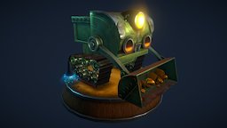 Robot Loader toon, track, mine, loader, diorama, chenille, mecha, metal, stilyzed, cartoon, robot, noai