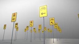 Verkehrszeichen traffic, sign, game-ready, road-sign, vis-all-3d, verkehrsschilder, verkehrszeichen, german-traffic-signs, software-service-john-gmbh, 3d-haupt, low-poly, blender3d