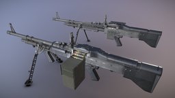 M60E3 and M60E4 army, unreal, lmg, ready, machine, m60, m60e4, weapon, unity, game, pbr, lowpoly, low, poly, gun, light, gameready, m60e3