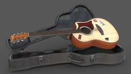 Yamaha Guitar Classique music, scene, guitar, sound, group, pop, band, metal, realism, concert, metallica, acdc, texturing, lighting, 3d, gameart, hardsurface, digital, animation, rock, gameready