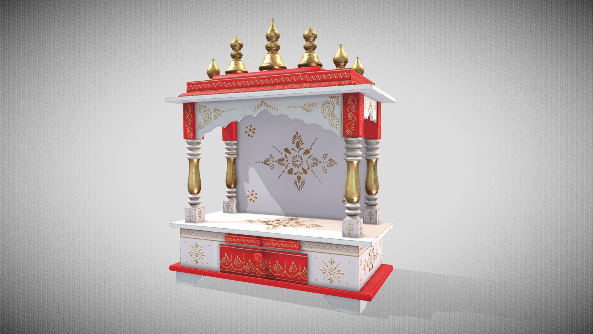 One Material 4k PBR Metalness

All Quads - Subdividible - Home Mandir - Mandired - Buy Royalty Free 3D model by Francesco Coldesina (@topfrank2013) 3d model