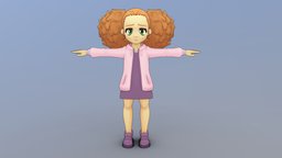 Jazmine DuBois cute, topology, kid, handpainted, cartoon, lowpoly, boondocks, dubois, jazmine