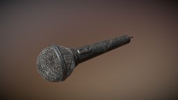 Battle MC Microphone apocalyptic, dirty, dj, mic, microphone, substancepainter, substance