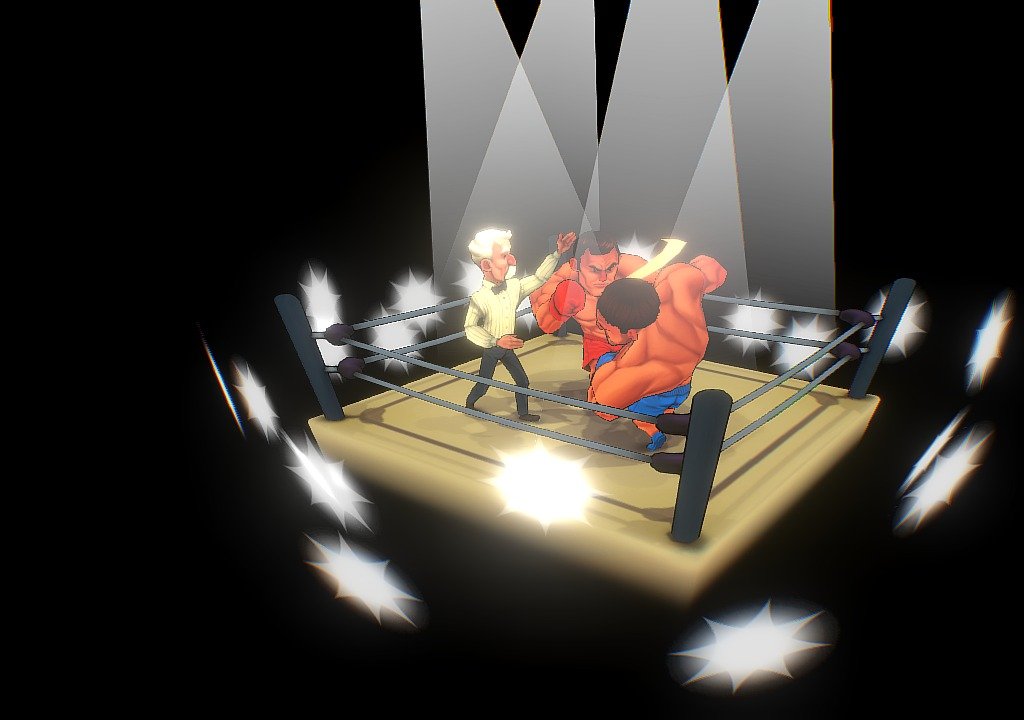 Finish at least this last year model. modeling on Blender, texture painting on 3DCoat
this is the moment of the clean hit on the blue pants face =D
Red Pants 1888 tri
Blue Pants 1864 tri
Judge 1771 tri
Ring 1662 tri - Boxer Fight Diorama - 3D model by Victor Estivador (@VictorEstivador) 3d model