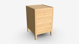 Bedside Cabinet Ercol Salina modern, storage, wooden, bed, two, bedside, bedroom, side, indoor, night, brown, furniture, table, drawer, cabinet, salina, 3d, pbr, interior, ercol