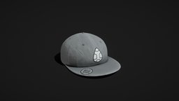 Hat with Patch and Sticker ALT 2 hat, style, prop, fashion, unreal, ready, patch, snap, snapback, sticker, headwear, design, noai