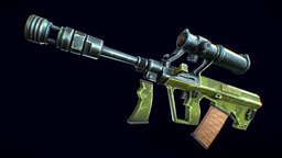 Stylized Steyr AUG scope, prop, bullpup, firearms, pistol, assault-rifle, stylizedweapon, submachine-gun, steyr-aug, militaryweapon, weapon, low-poly, cartoon, gameart